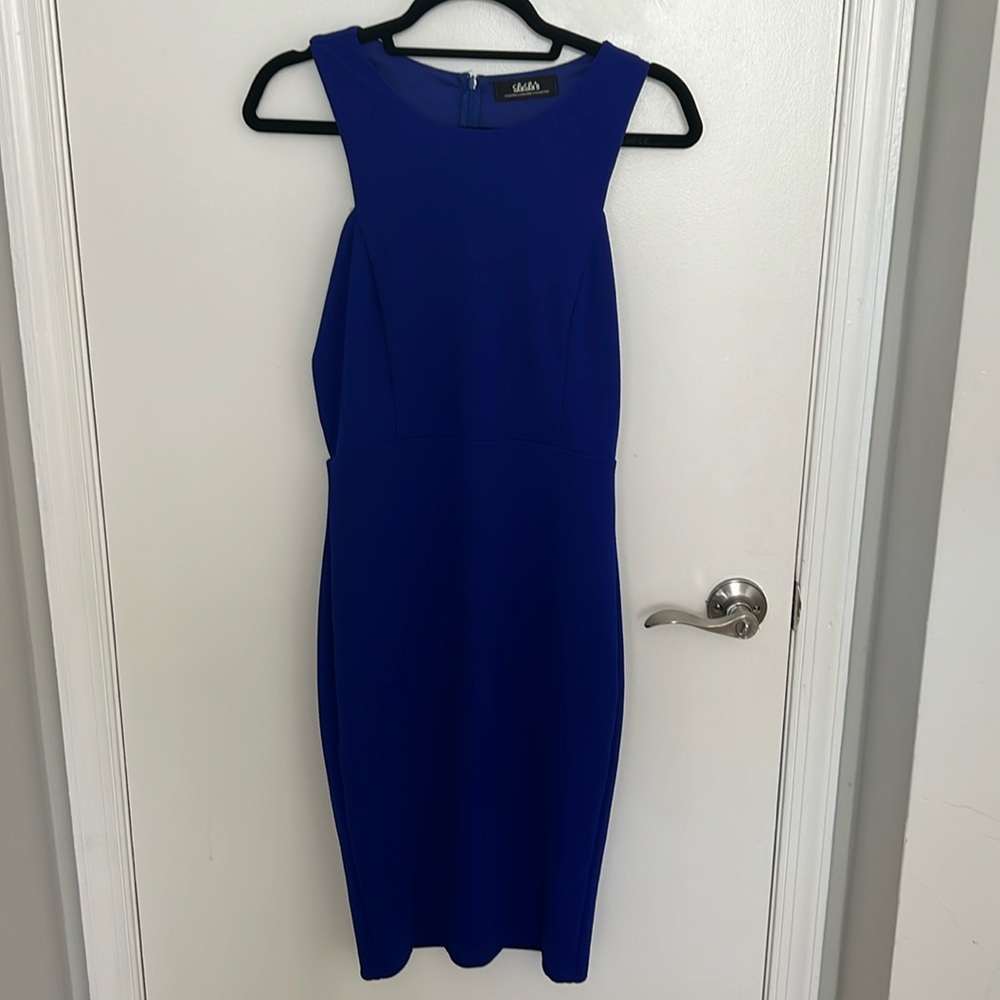 Lulus As You Are Royal Blue Bodycon Midi Dress in size M